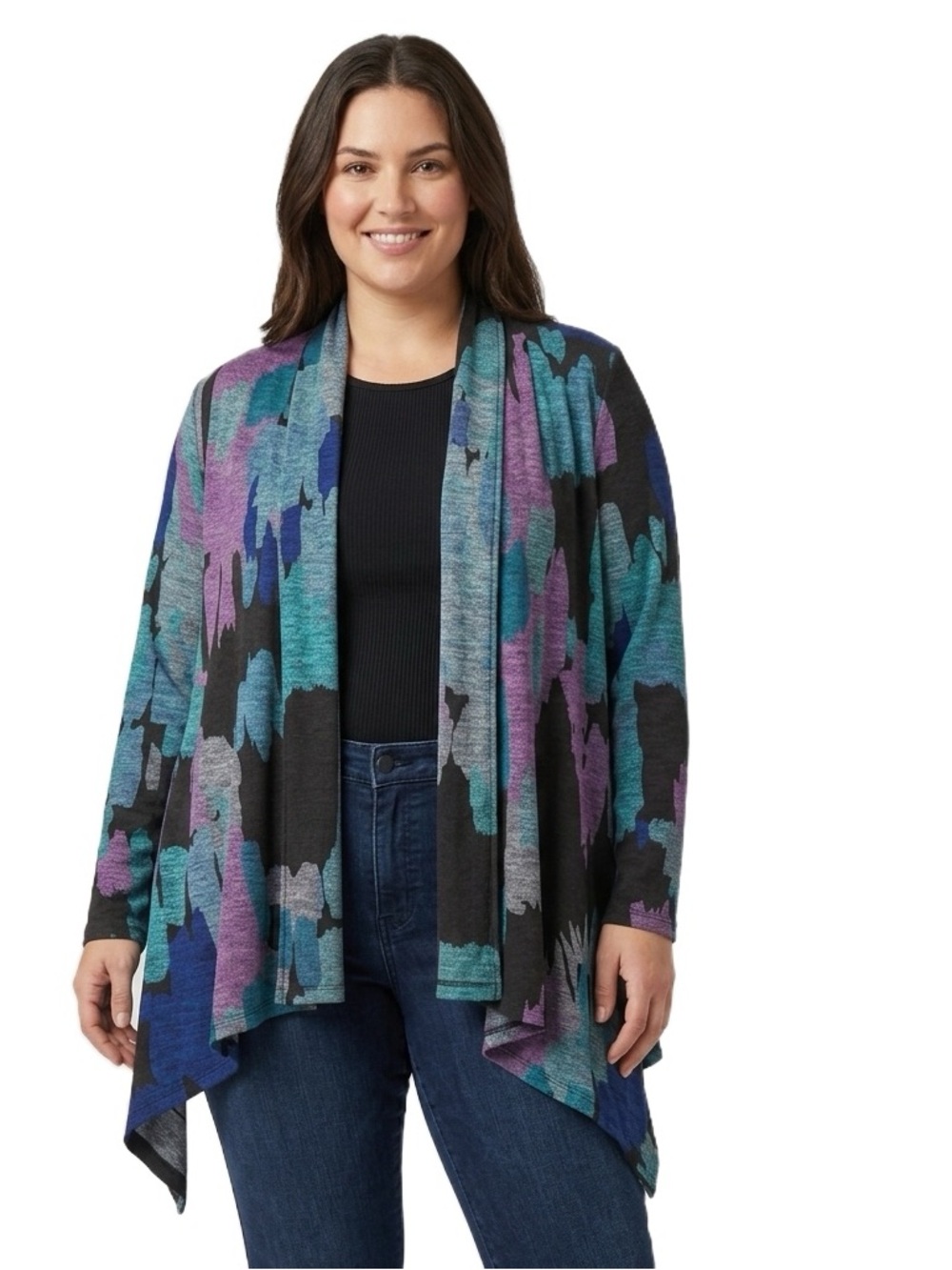 Clara Sunwoo Abstract Open Front Cardigan